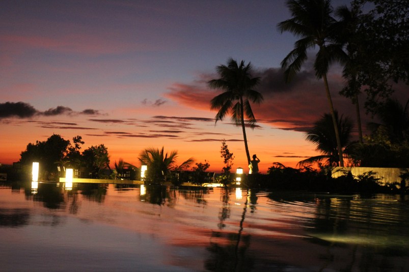 The view of the sunset from our resort on our last night in Boracay 