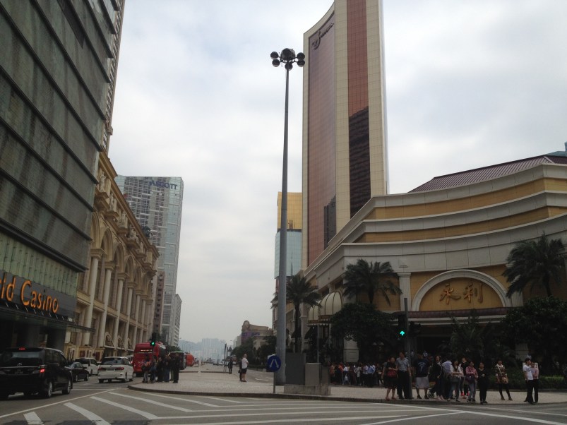 View of part of the row of casinos, The Wynn is in the foreground