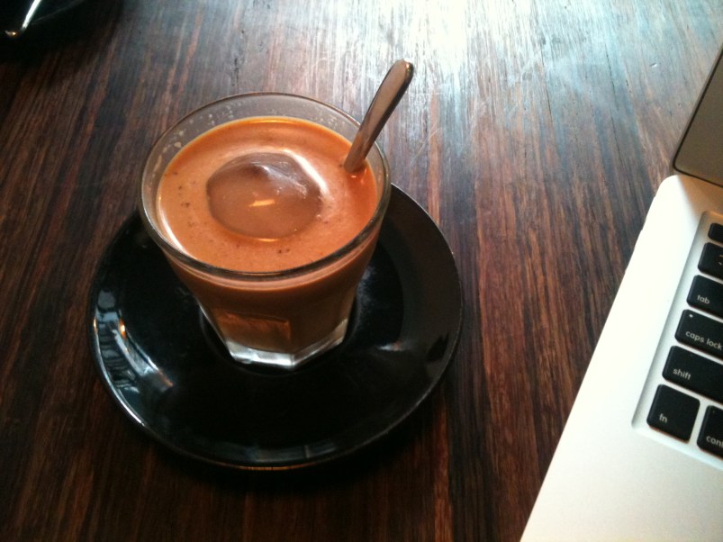 Whoa, this iced coffee intimidated me.  But how cool is that ice cube?