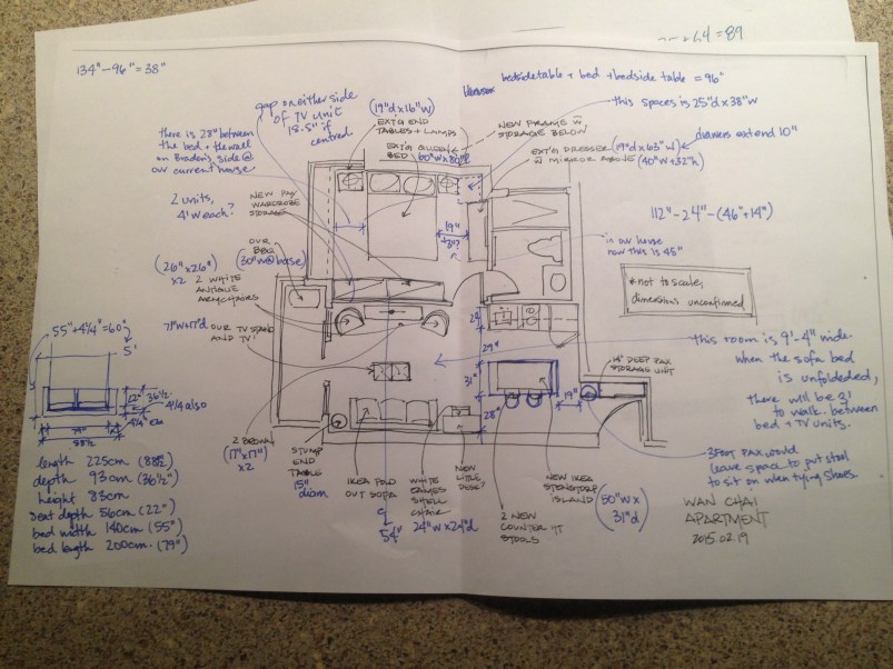 The initial plan, plus notes, dimensions and coordination.  The designer in me was 5% freaking out and 95% geeking out planning this little space!