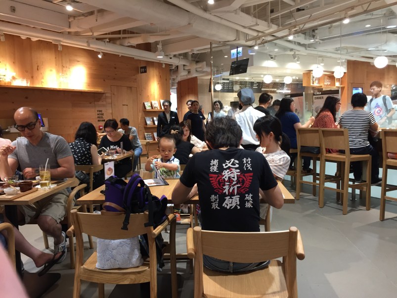 Inside the cafe, which is at the back of the Muji shop. 