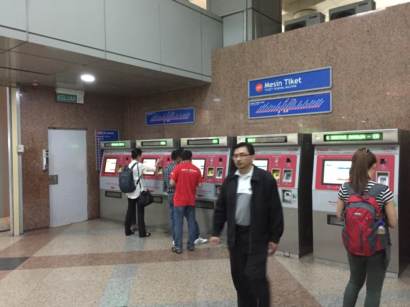 Purchasing tokens at the station.
